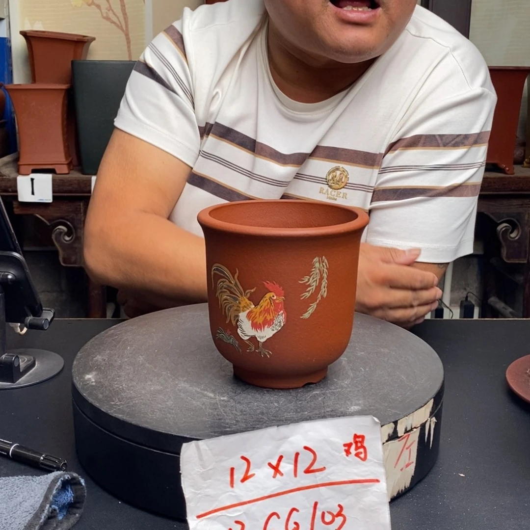 紫砂花盆货号一只GG103