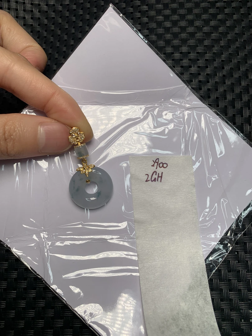 天然缅甸翡翠A货18K金镶嵌 2GH