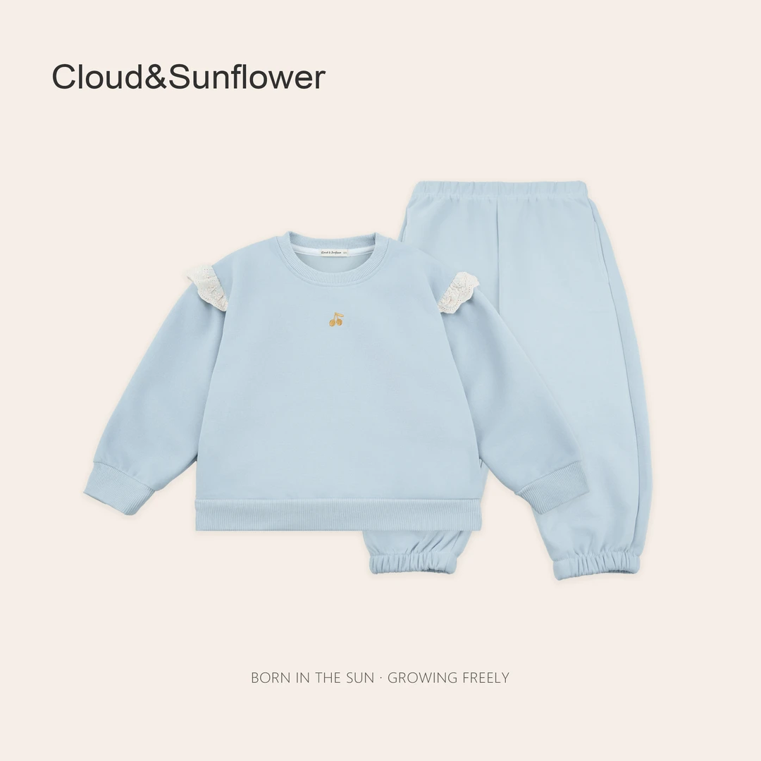 女童春季花边樱桃刺绣休闲套装251067