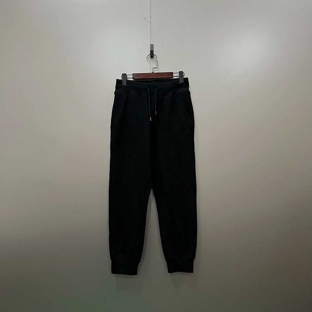 95新 FENDI/芬迪 暗纹双F刺绣抽绳卫裤 46码/6800/