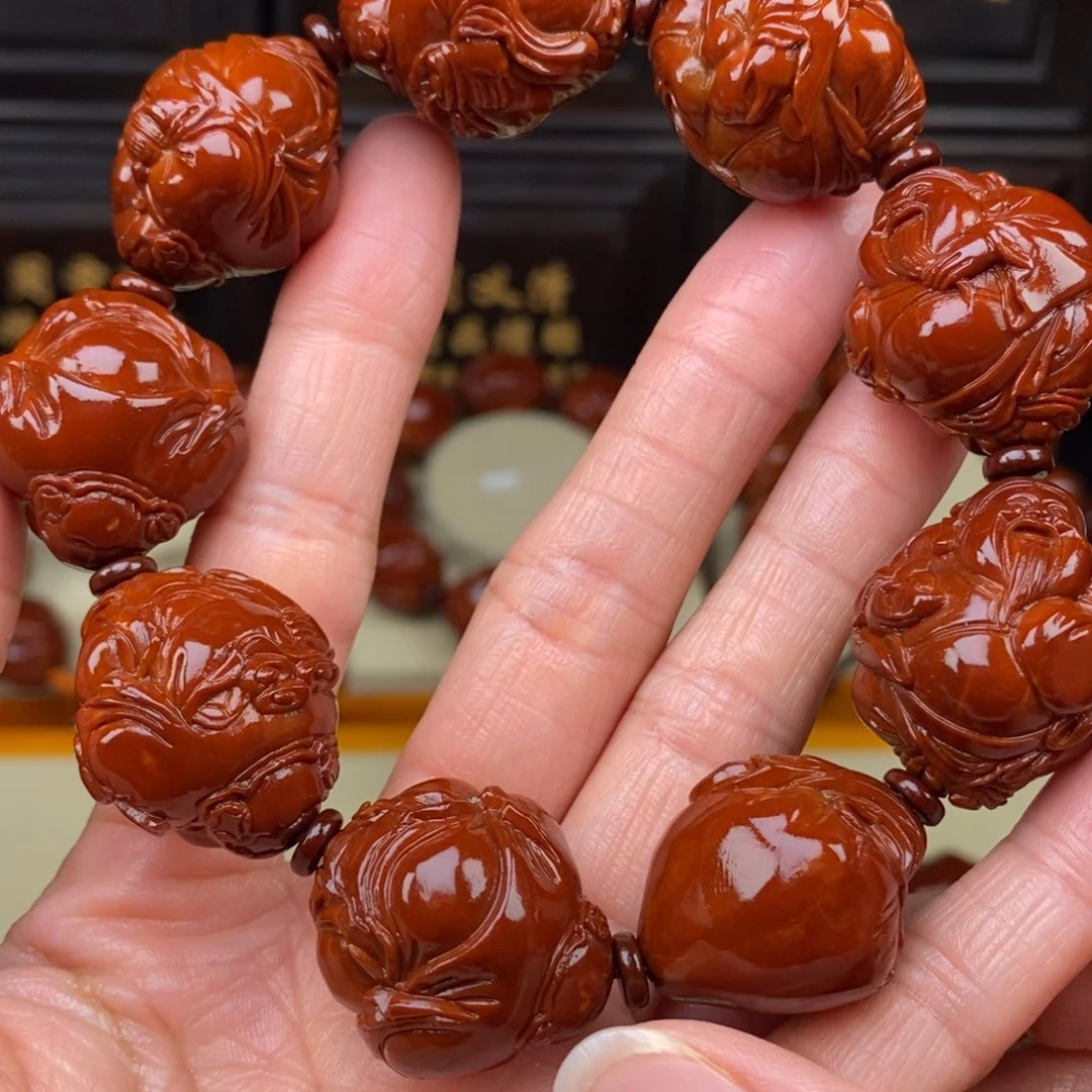 厚***发橄榄核吊坠八宝财神