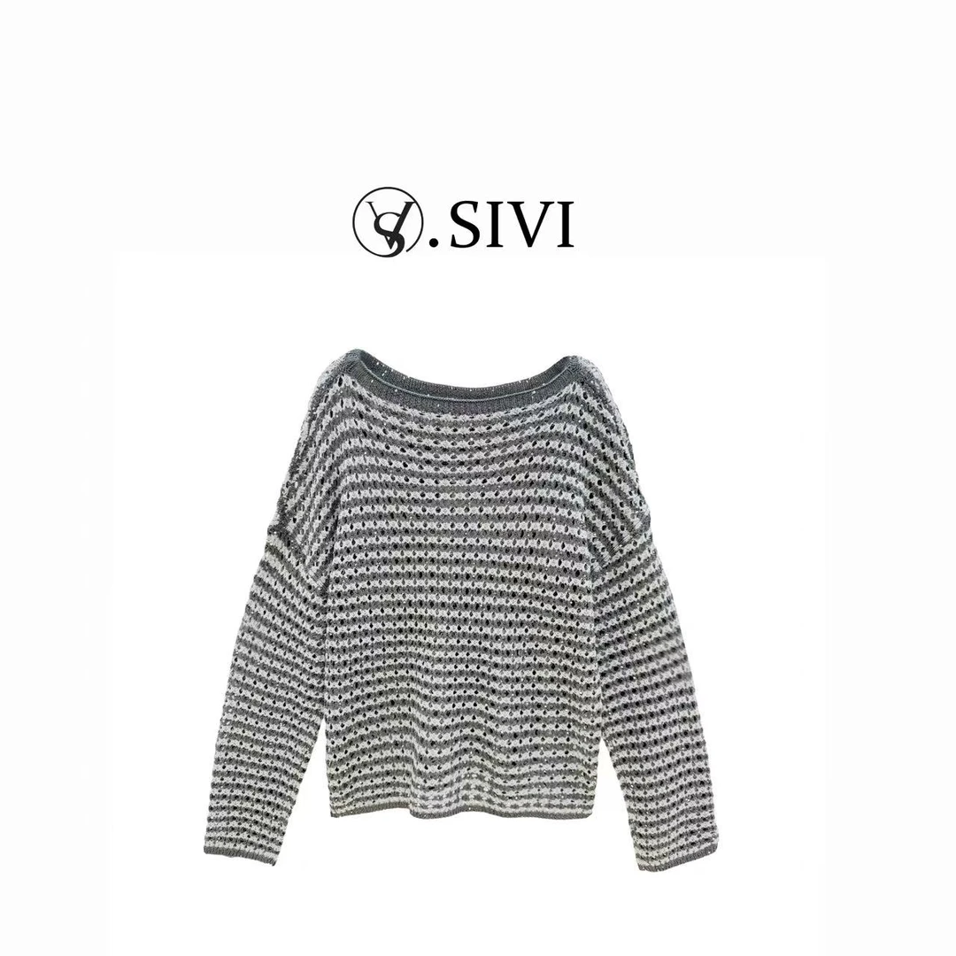 熙薇【蒲叶摇秋】2025早秋休闲百搭时尚宽松设计师新款上衣H3739