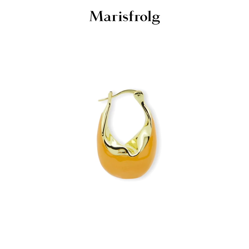 Marisfrolg/玛丝菲尔 铜合金耳饰 气质轻奢小众金色耳钉A2CX3E08E