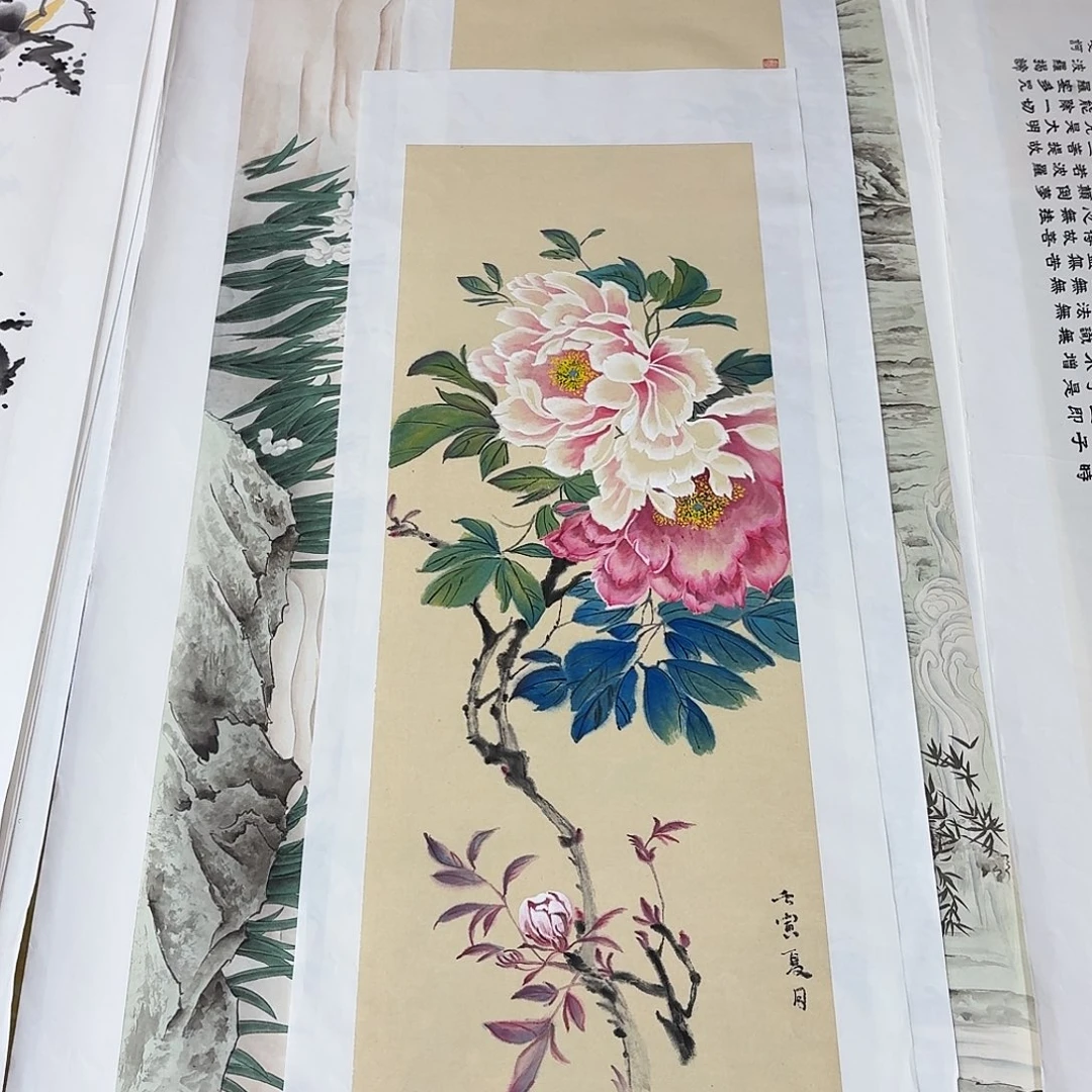 连***）国画三尺条手绘作品