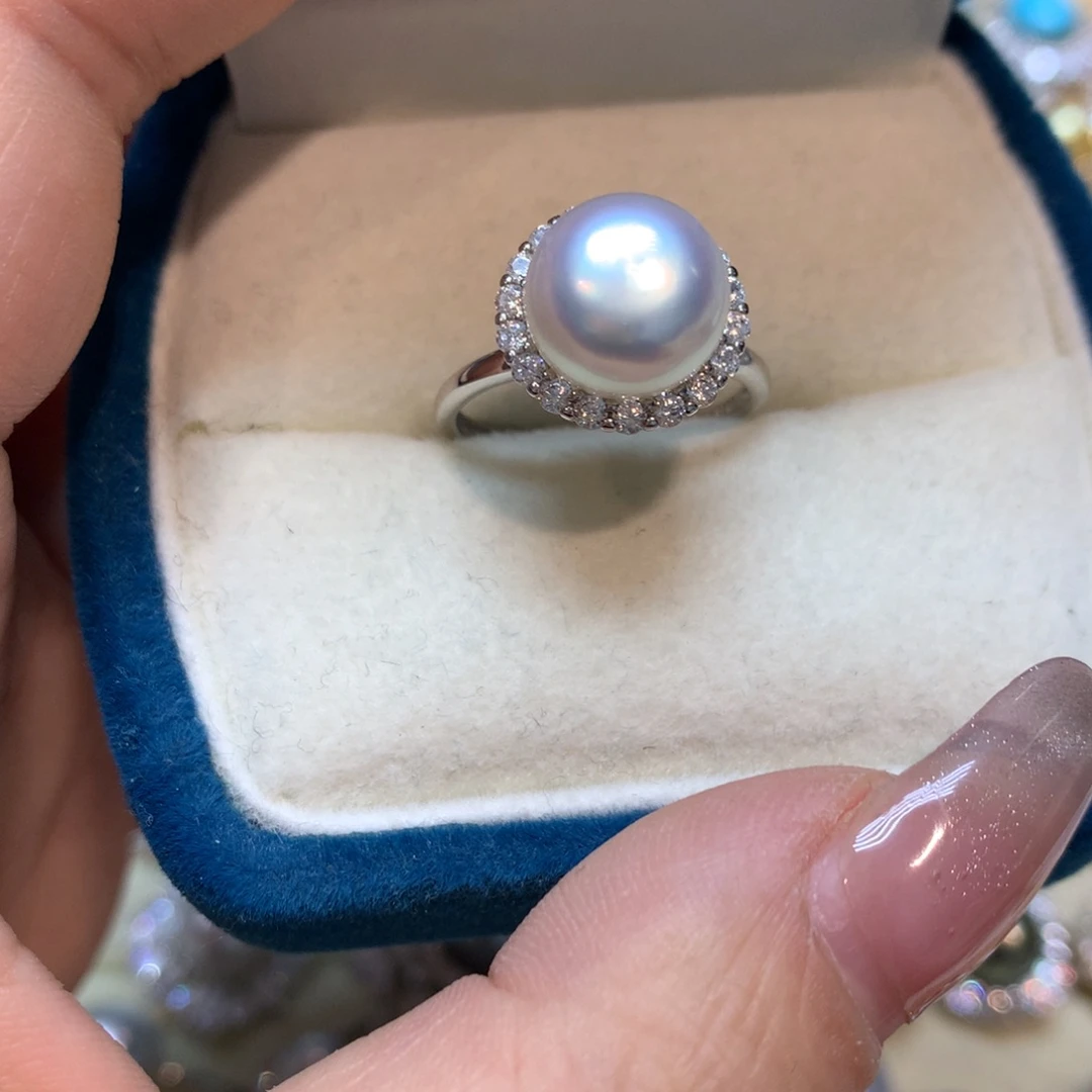 海水珍珠戒指银S925镶嵌