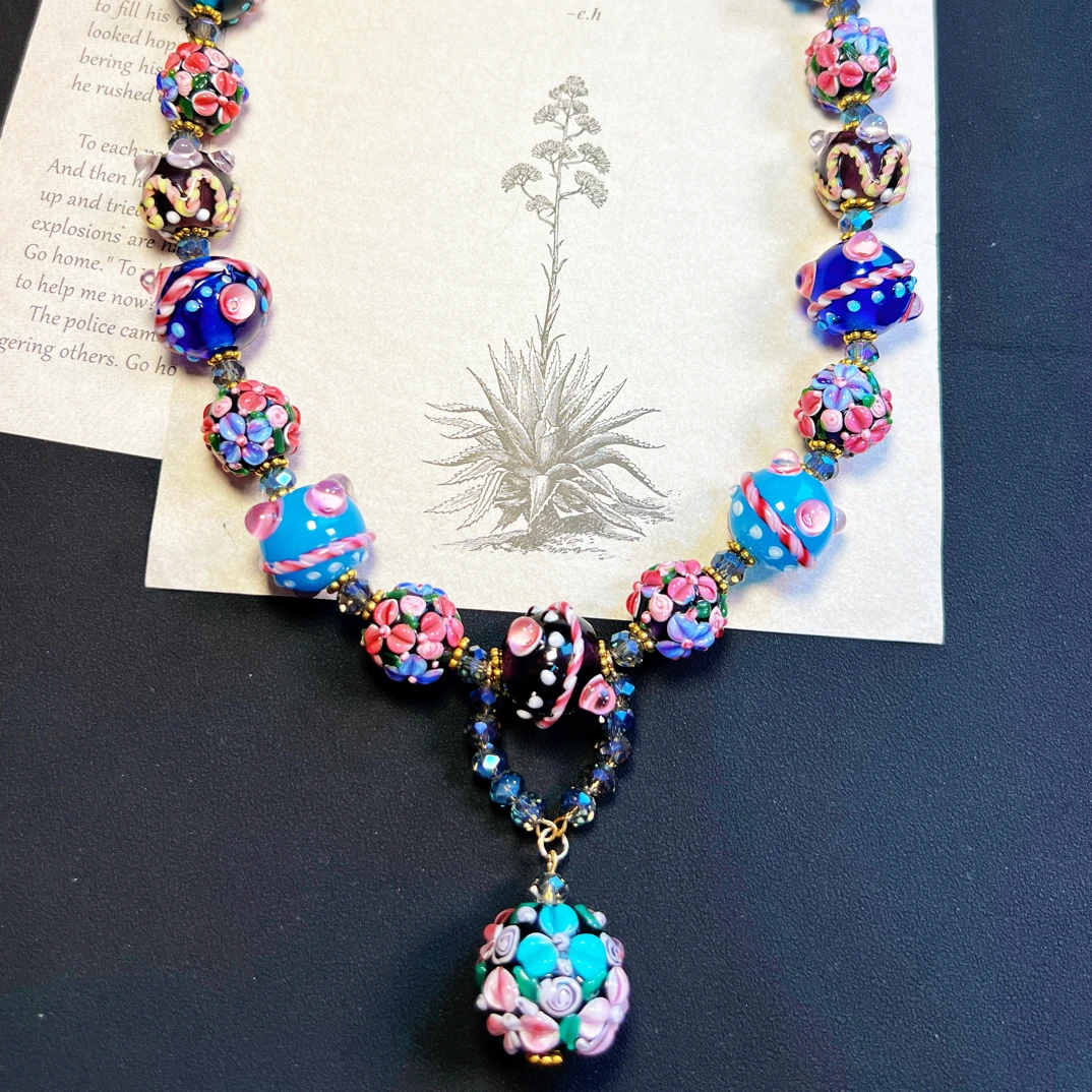 原创设计 《花团锦簇》穆拉诺花卉多巴胺配色琉璃