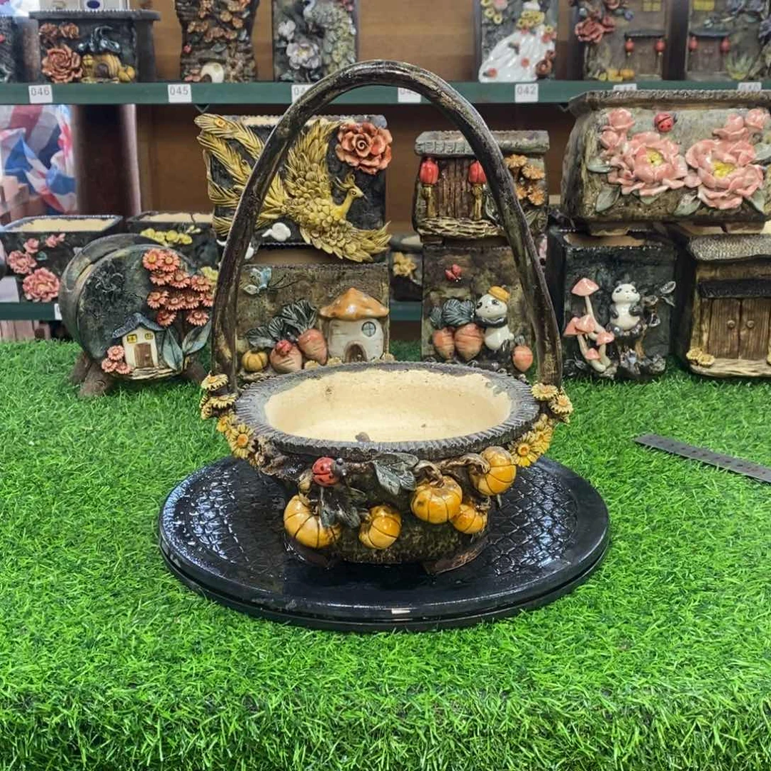 红陶青藤花器多肉花盆