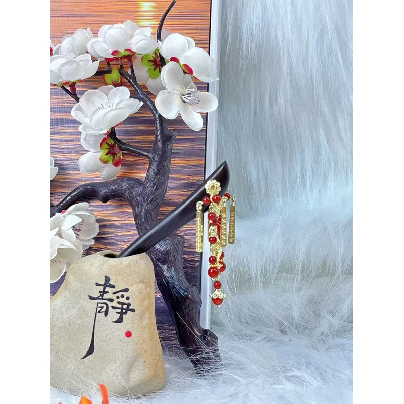 炑歌K296红色彩云之南流苏原创设计款15公分发簪