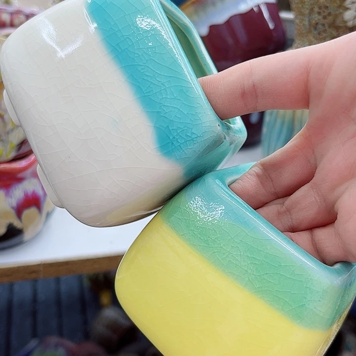 多肉绿植陶瓷花盆9.9包邮，有孔