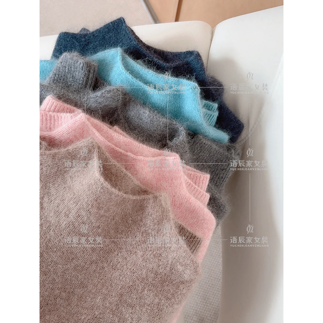 【 纯羊毛~拉毛】#高品质  纯色半高领毛衣女士打底衫B1793