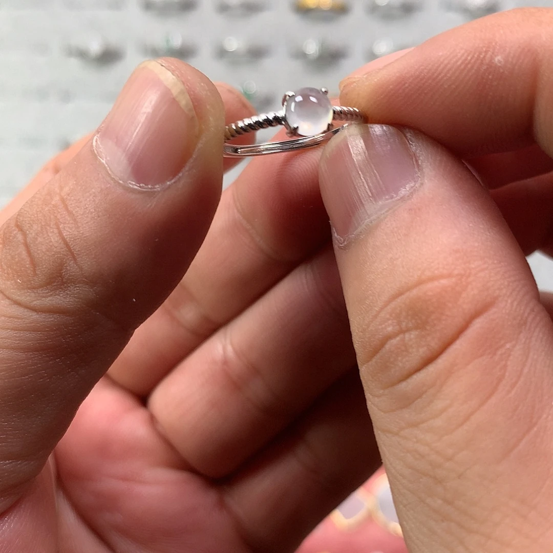 久***。翡翠银S925镶嵌戒指61