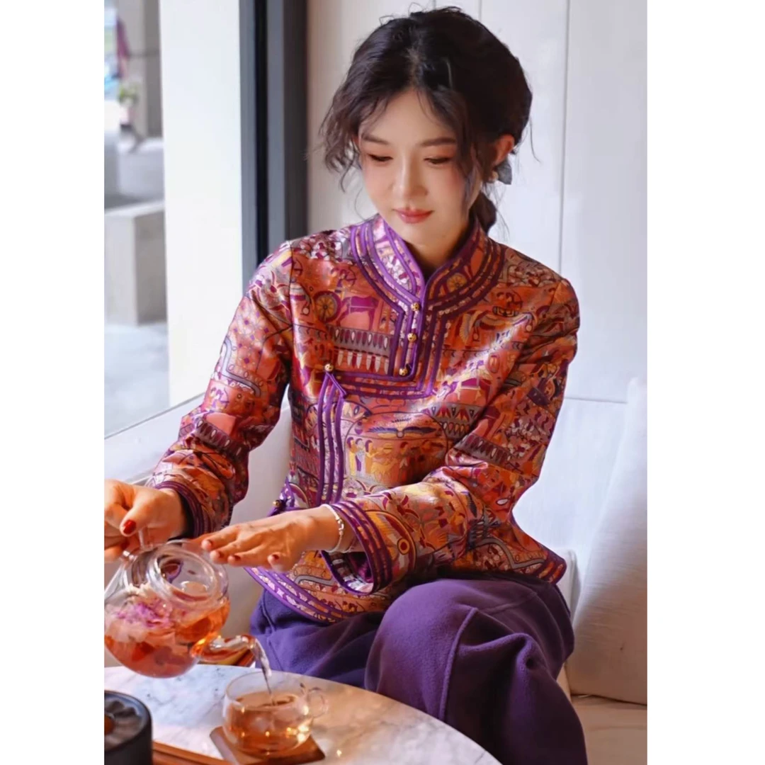 yiyiya.Guo艺艺吖【蜀锦·罗马假日】新中式中国风上衣100299SS52