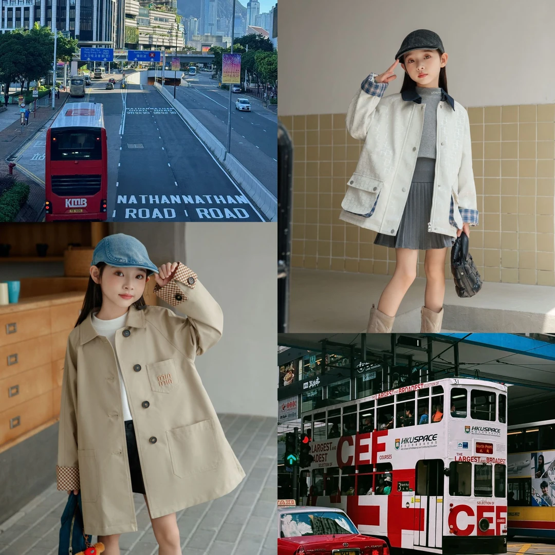 【JX】编码036女童2025年秋冬新款秋款风衣气质风百搭风衣外套88231