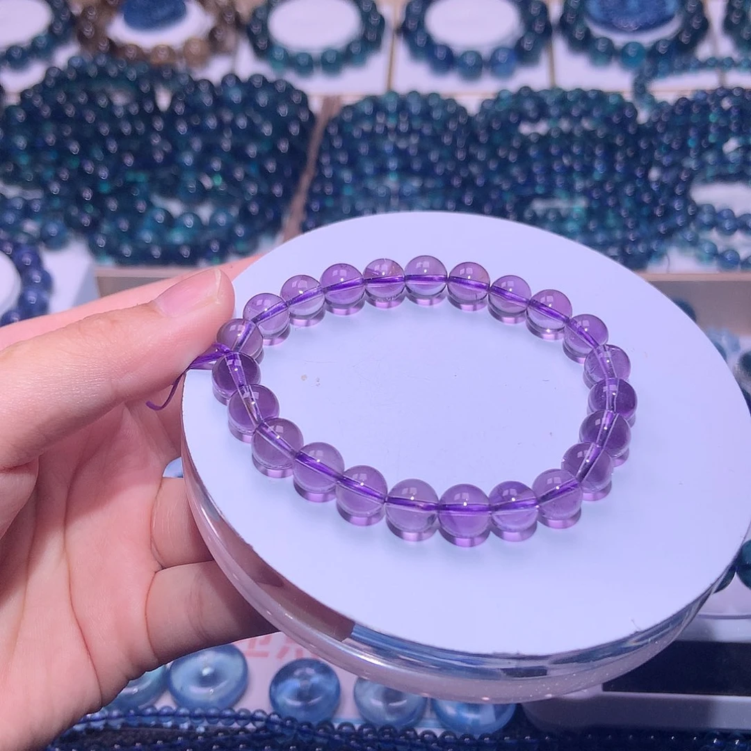 未镶嵌手串水晶巴西紫水晶8mm