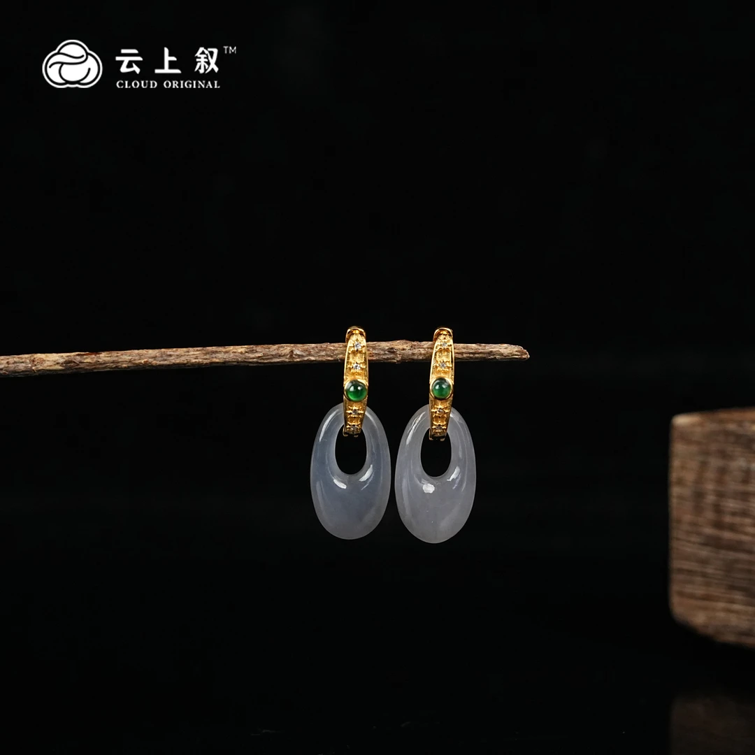 【云上叙】 3 YSD00600032 S925银和田玉耳钩-多样性发一