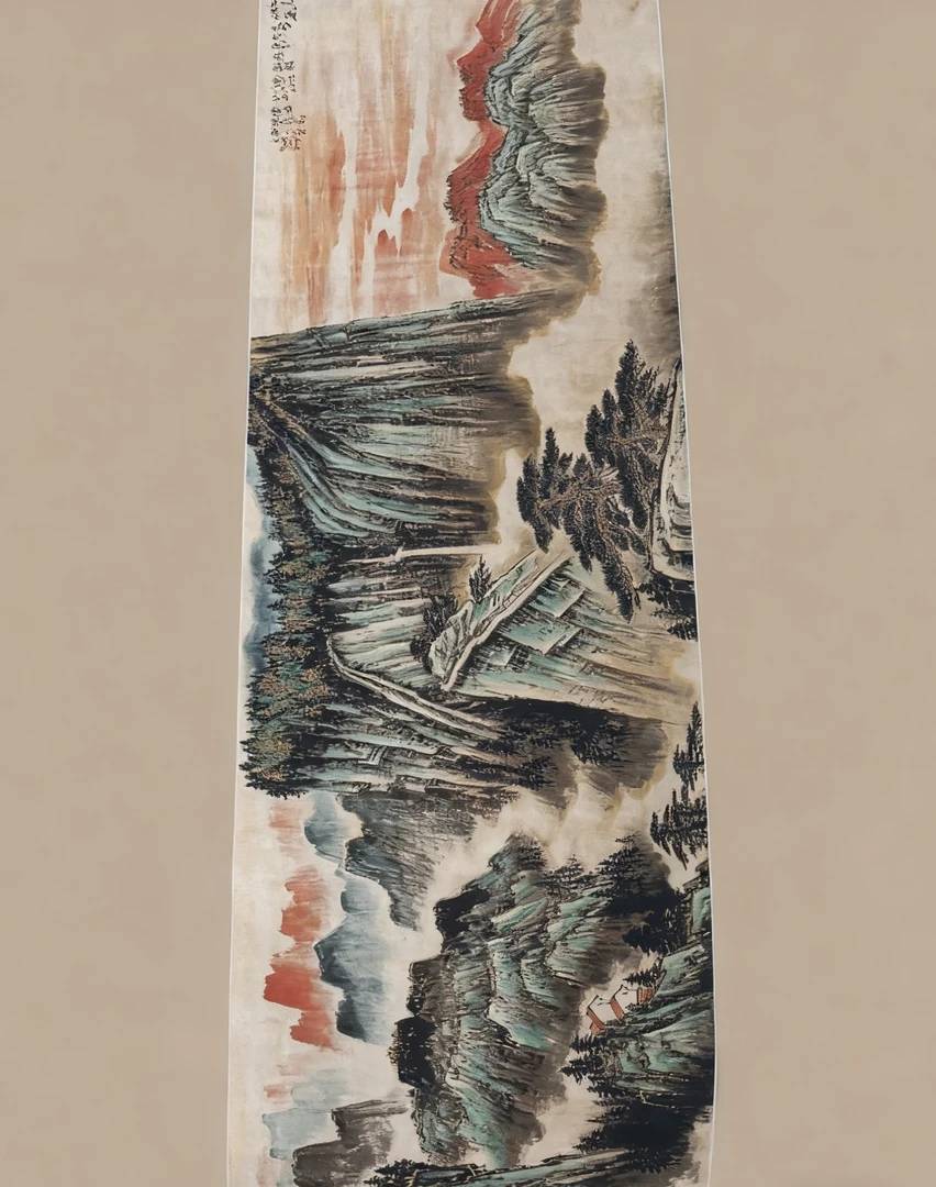 长卷三米多长绢布装饰画客厅书房办公室挂画山花烂漫