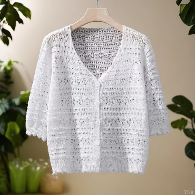 冰丝防晒针织开衫女法式设计感慵懒风时尚百搭2025夏季吊带裙罩衫