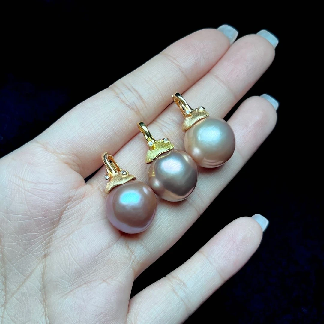 【云上叙】23 V5969-S925银镶嵌珍珠吊坠-多样性发一件-13mm+（东哥）