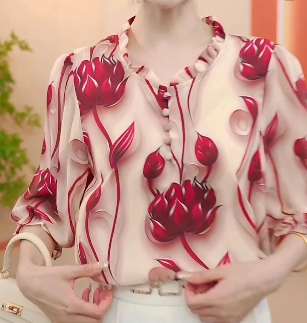 新款时尚百搭气质宽松减龄上衣小衫972