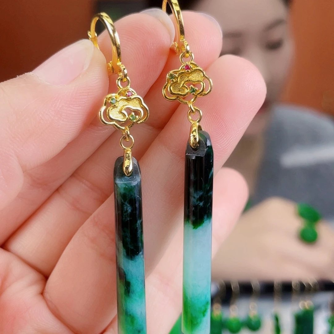 翡翠未镶嵌耳饰饰品