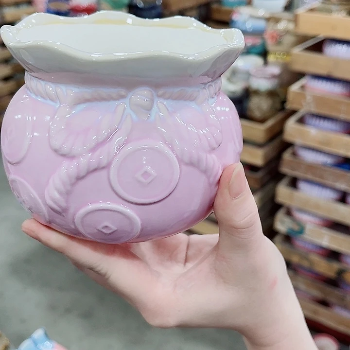 有孔，凑10元包邮陶瓷花盆发货！