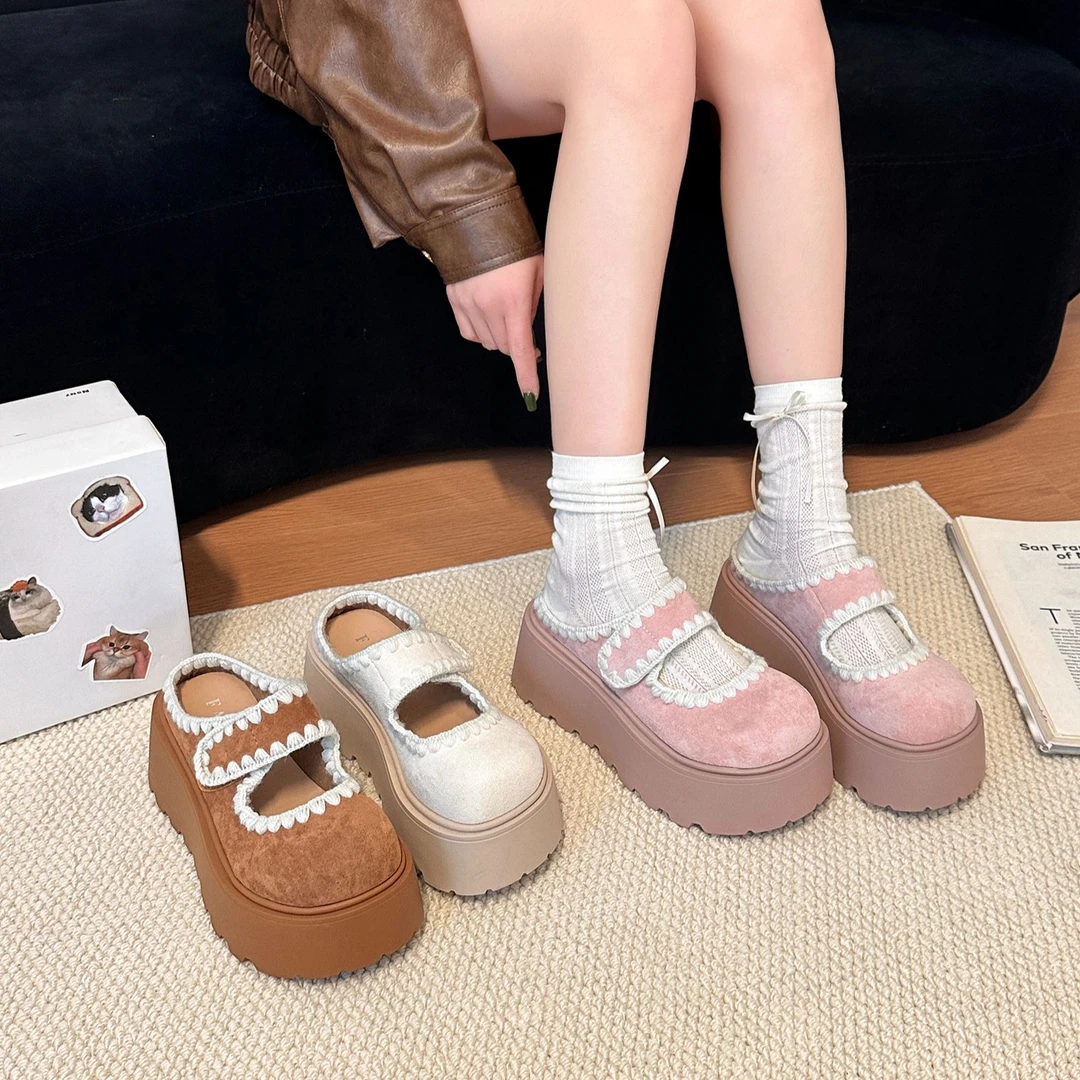 【SSBL】小众百搭外穿时尚勃肯ins2025春夏新款厚底外穿半拖女鞋