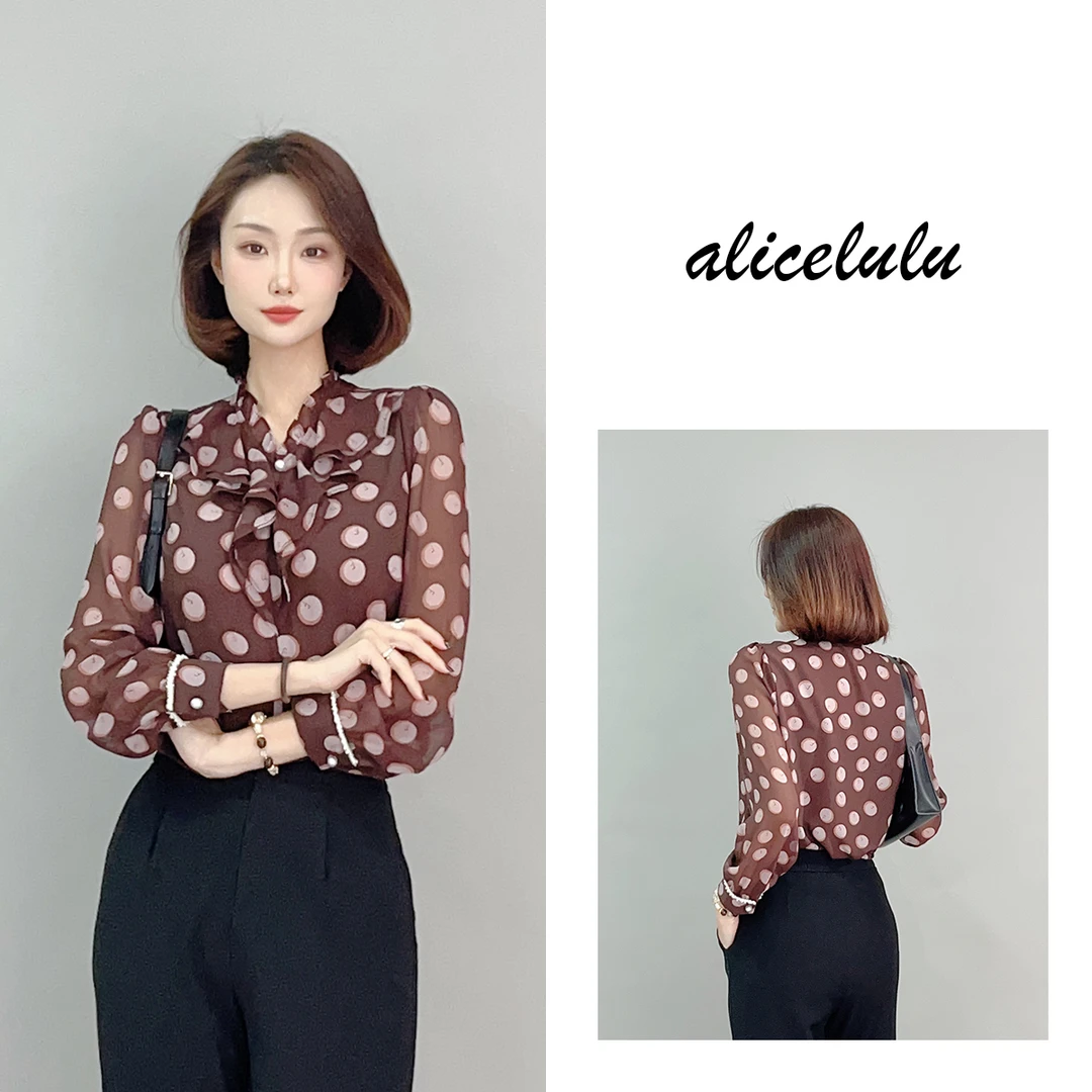 6 ALICE 波点漫舞衬衫 柔美花边 轻盈通勤 S2141879Q