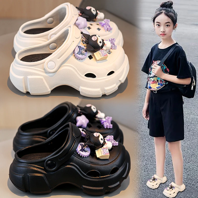 ABC女童拖鞋2025新款夏季儿童公主沙滩凉拖小女孩外穿防滑洞洞鞋