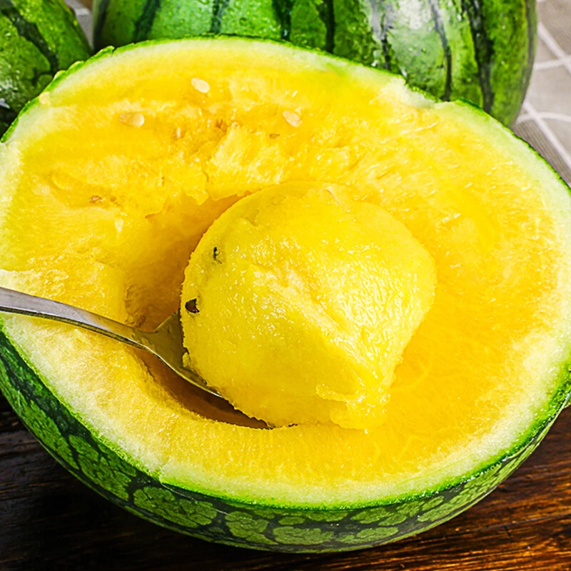 阔疆农业冰淇淋西瓜黄瓤西瓜2头装毛重15斤左右