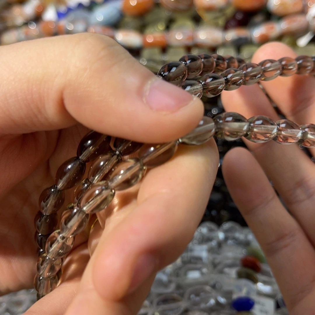 玛瑙/玉髓合金手链卡7白茶晶桶珠