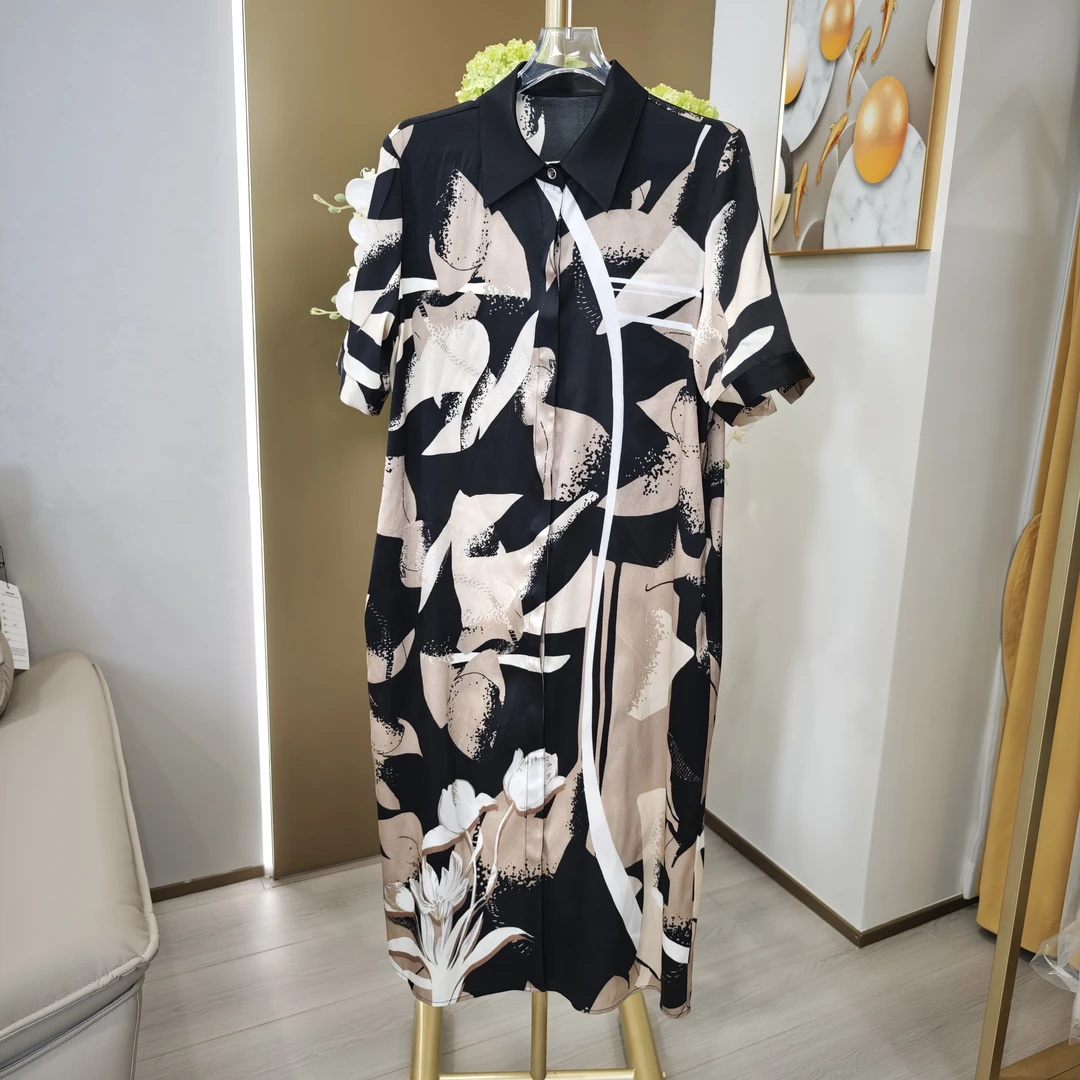 【宸慕】显瘦气质休闲夏季重磅桑蚕丝连衣裙25638