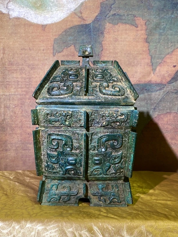 非遗仿古青铜器【方彝】工艺品/礼品/摆件
