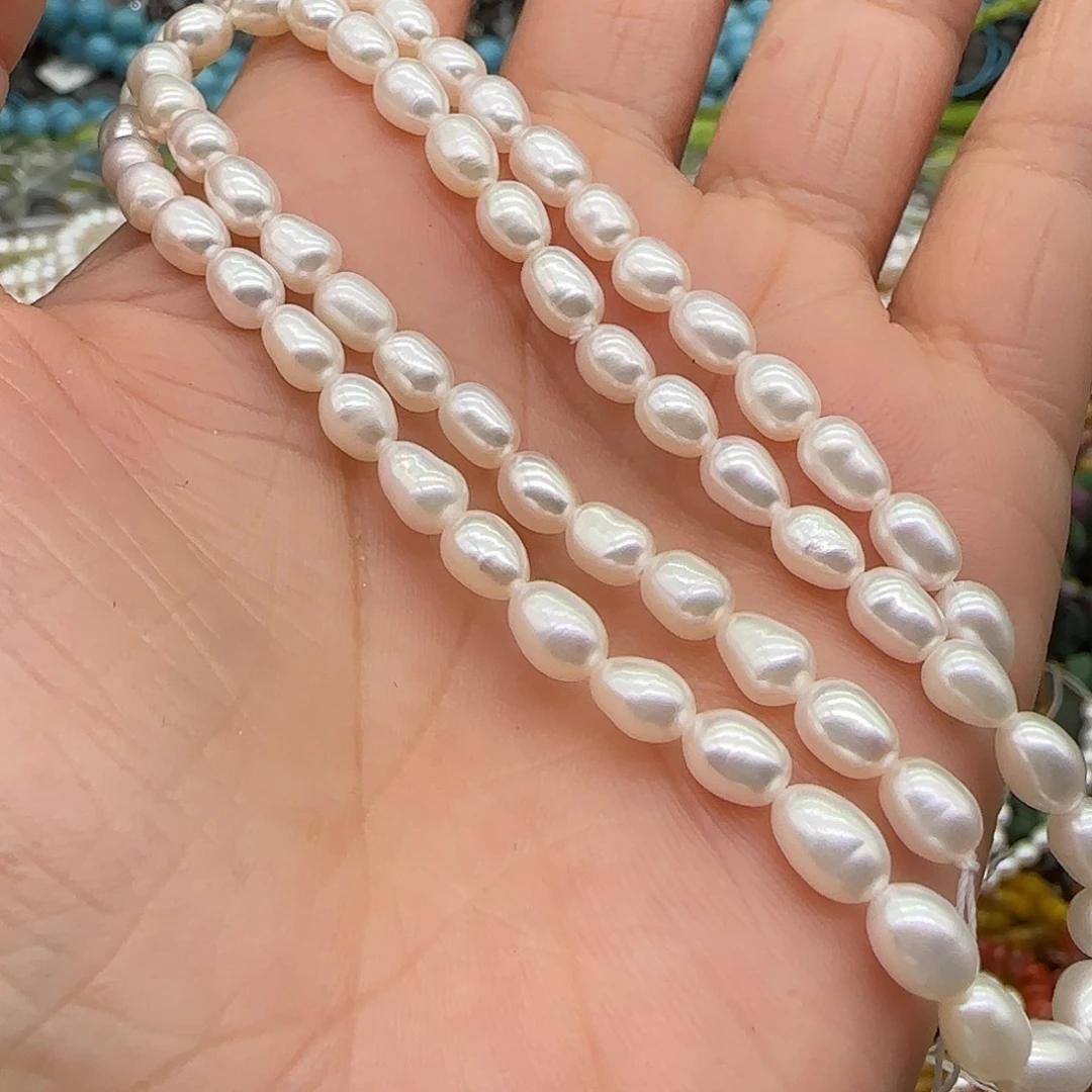 合金玛瑙/玉髓珠宝半成品珍珠米珠4mm一条