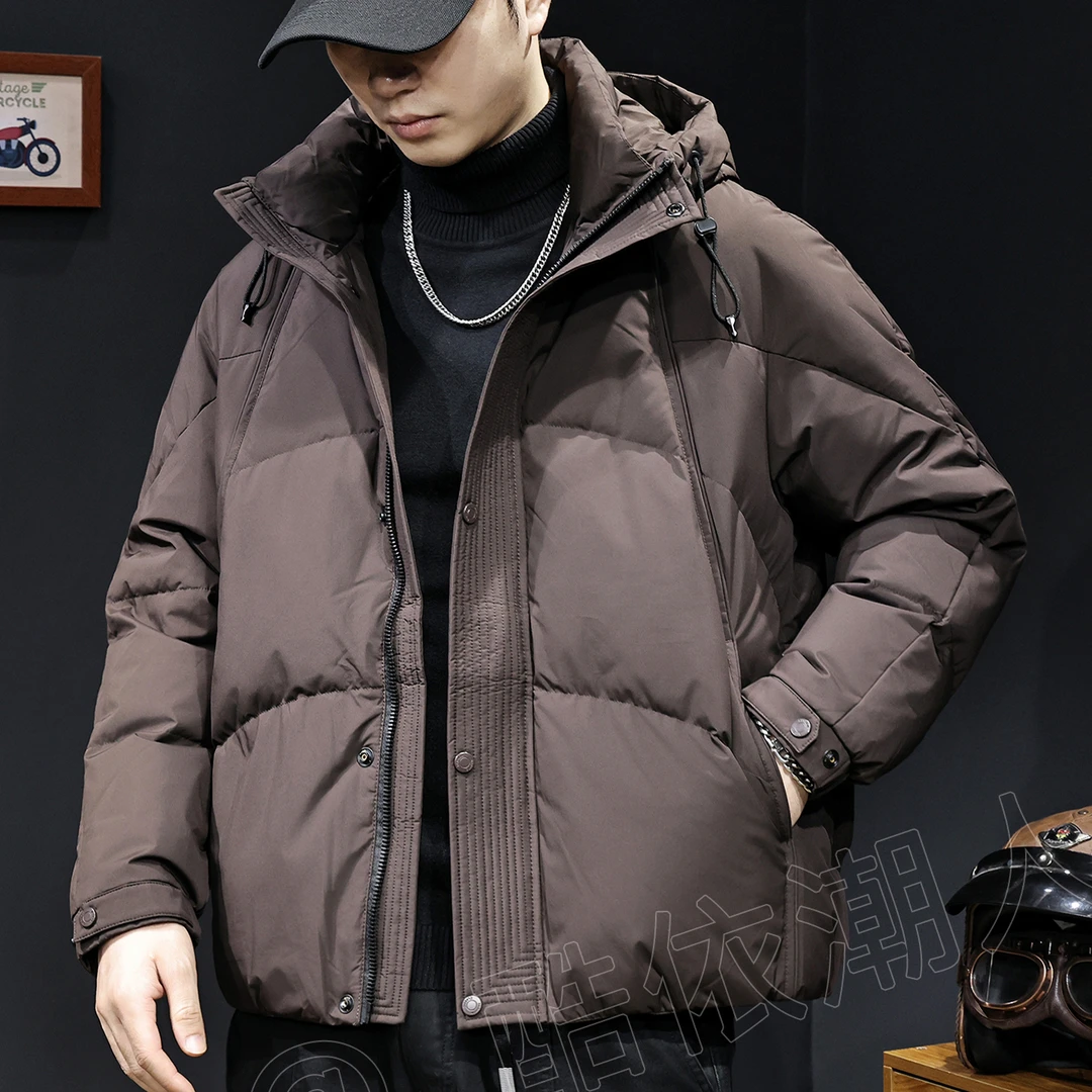 U&PURA美式复古户外防寒连帽羽绒服男保暖外套2025冬季新款大码