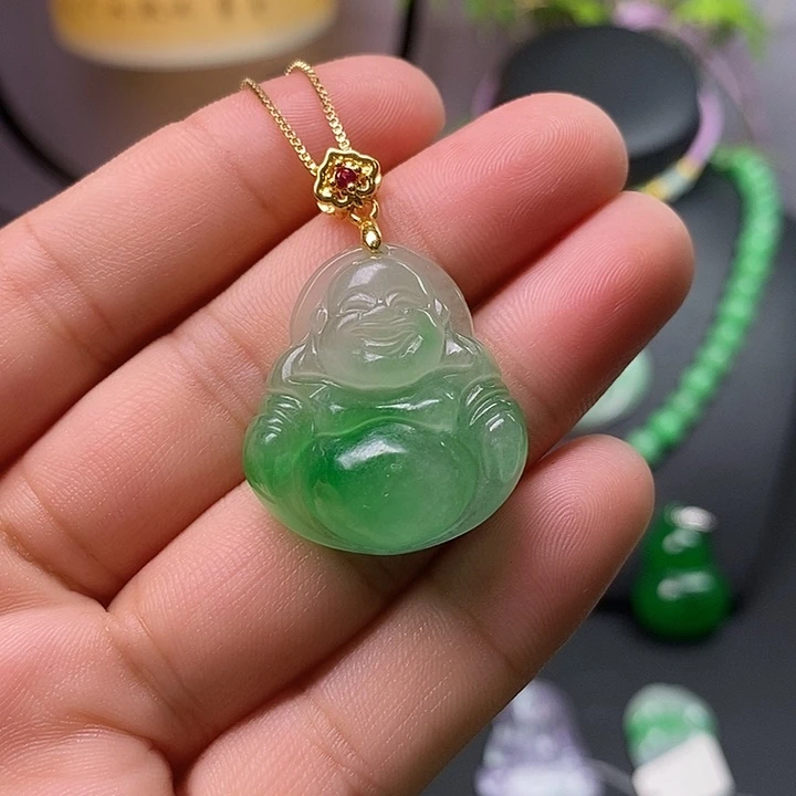 翡翠未镶嵌吊坠(赠链)