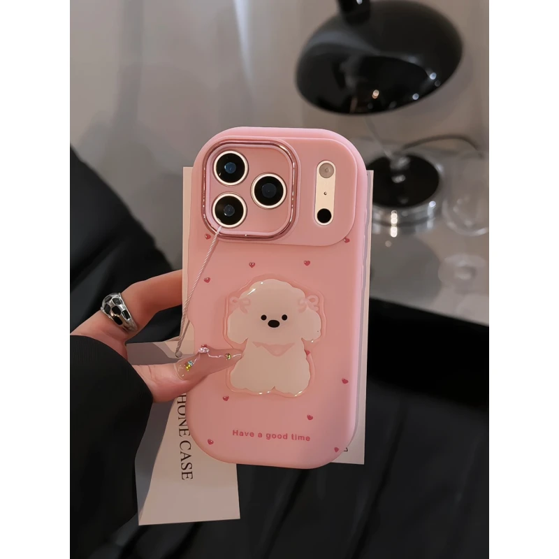 爱心适用苹果17pro手机壳16pm小胖妹华为p80小众oppo小米15女防摔