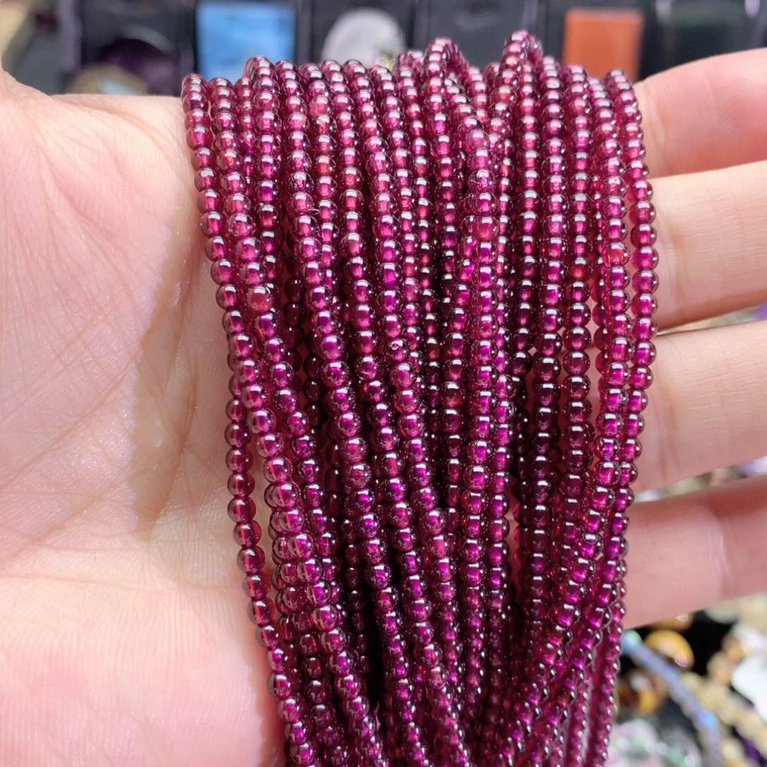 水晶手链未镶嵌紫牙乌石榴石手链4圈3m