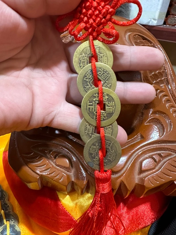 五帝钱门对门铜葫芦真品纯铜摆件大门口卫生间人财两旺吉祥结挂件