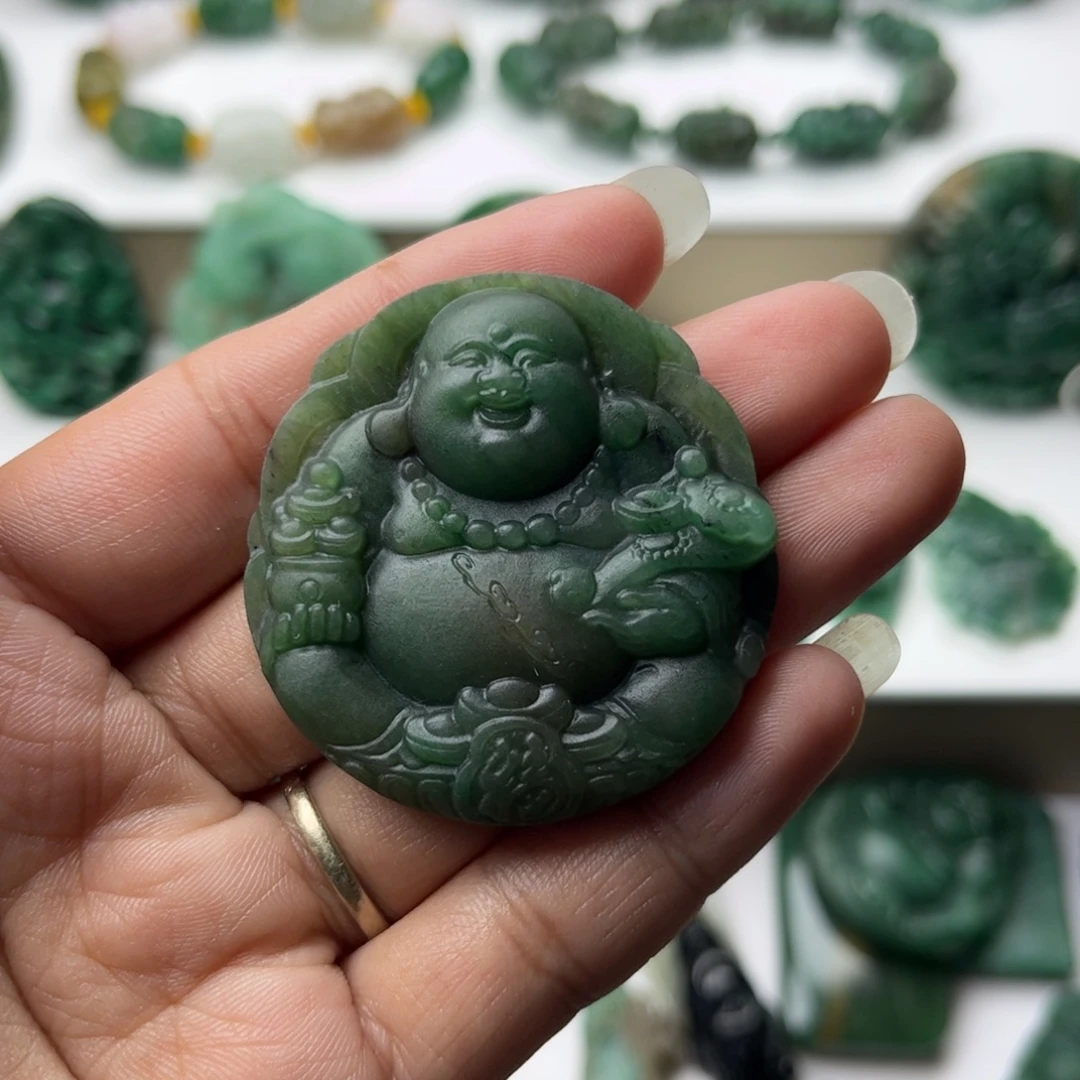 桃***雨独山玉未镶嵌挂件定制