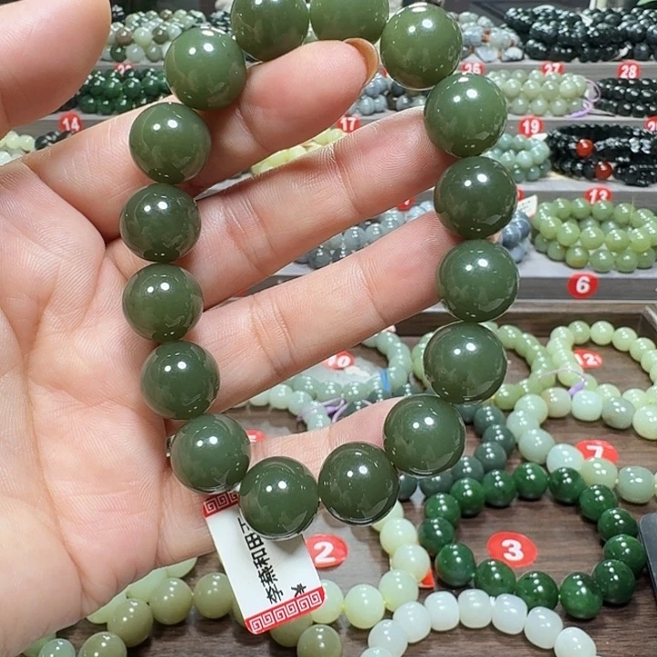 未镶嵌手链和田玉新疆若羌青黄口料卡14