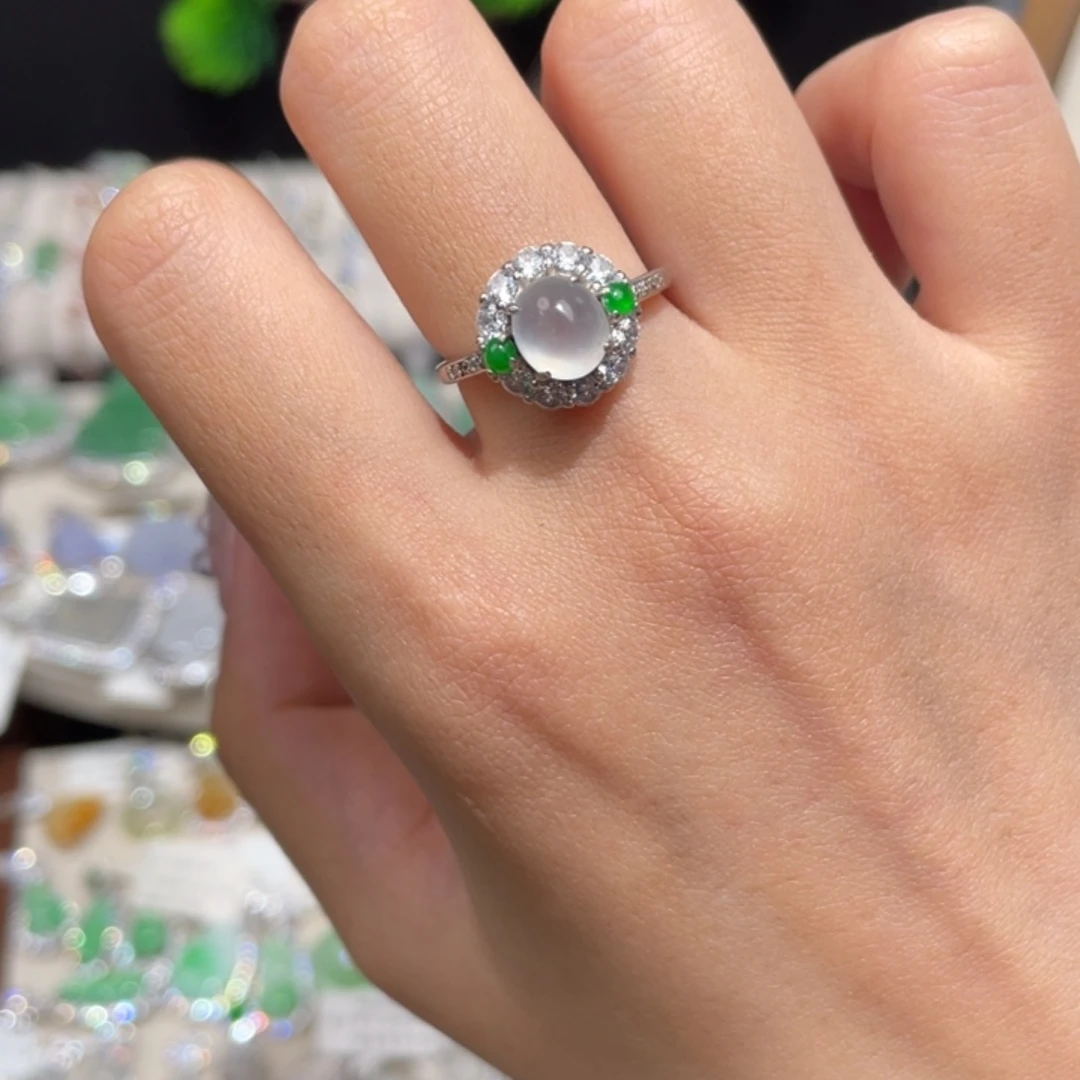 翡翠银S925镶嵌戒指