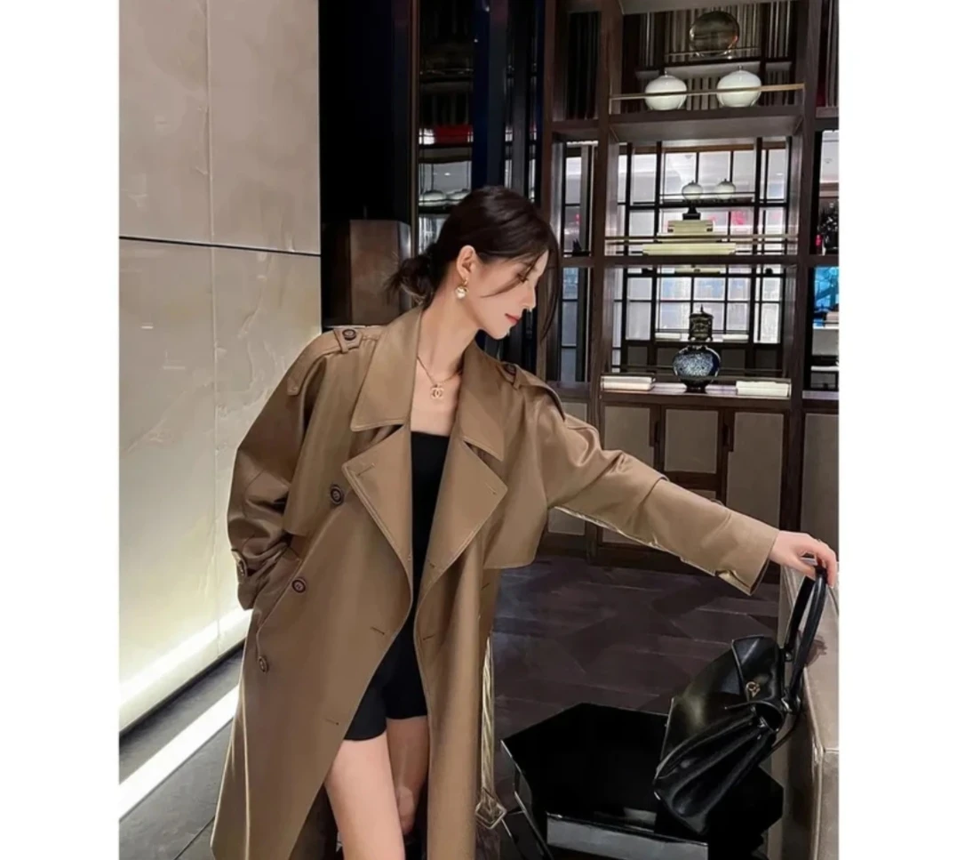 风衣外套女中长款2025春秋季韩系新款英伦风高级感宽松卡其色大衣