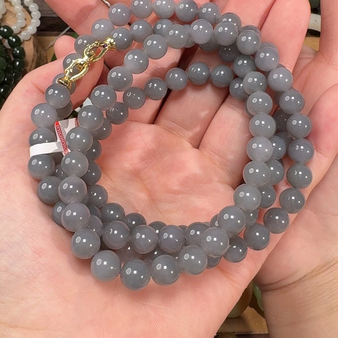 和田玉未镶嵌颈饰卡8浓紫