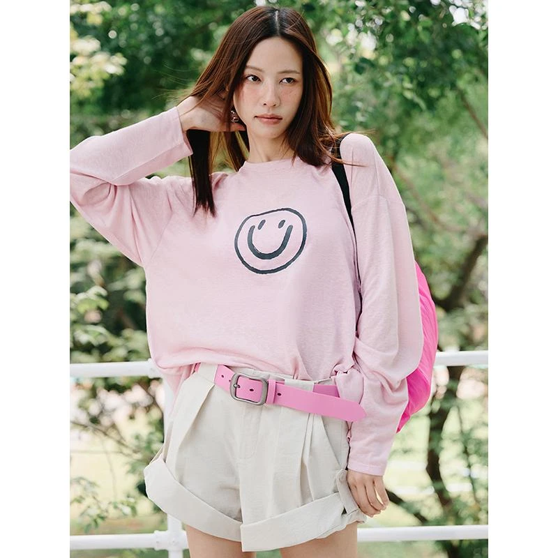 【口口专属】PINPINPLUS 后背开叉印花长袖T恤 8B67151FP