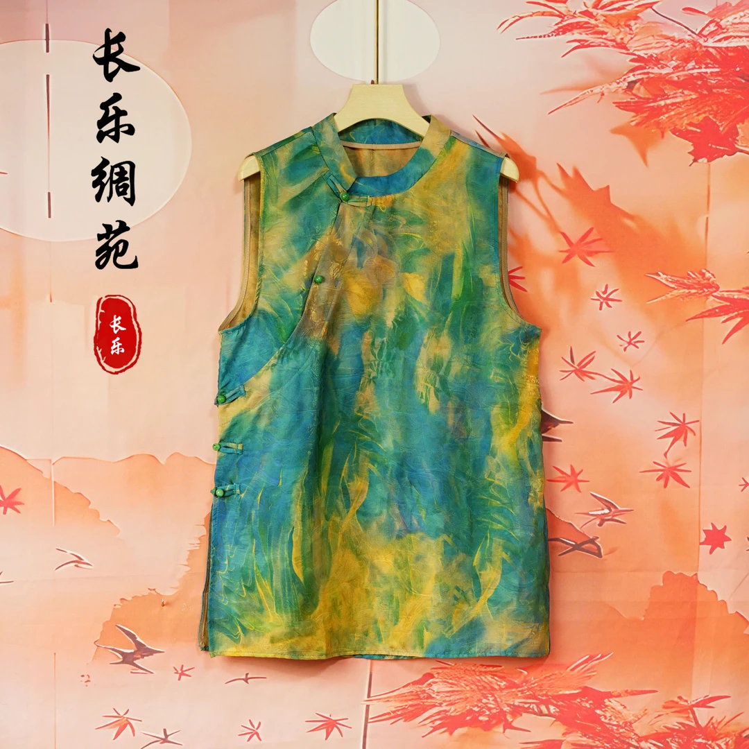 C【长乐绸苑】春夏新款双面双穿新中式时尚气质小衫（C279）