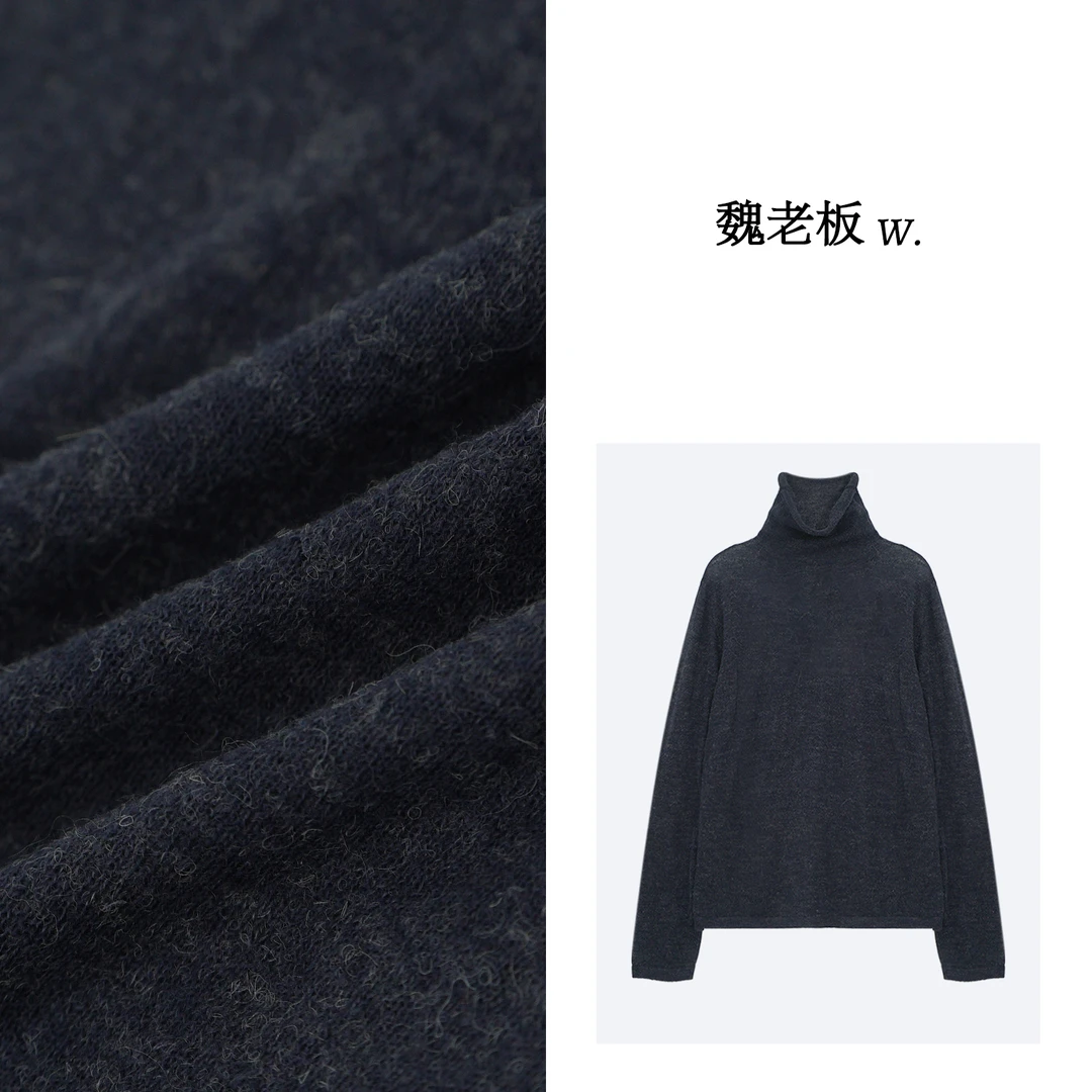 W.Diva【漠河】软糯高领羊驼毛羊毛衫4Z02L8805
