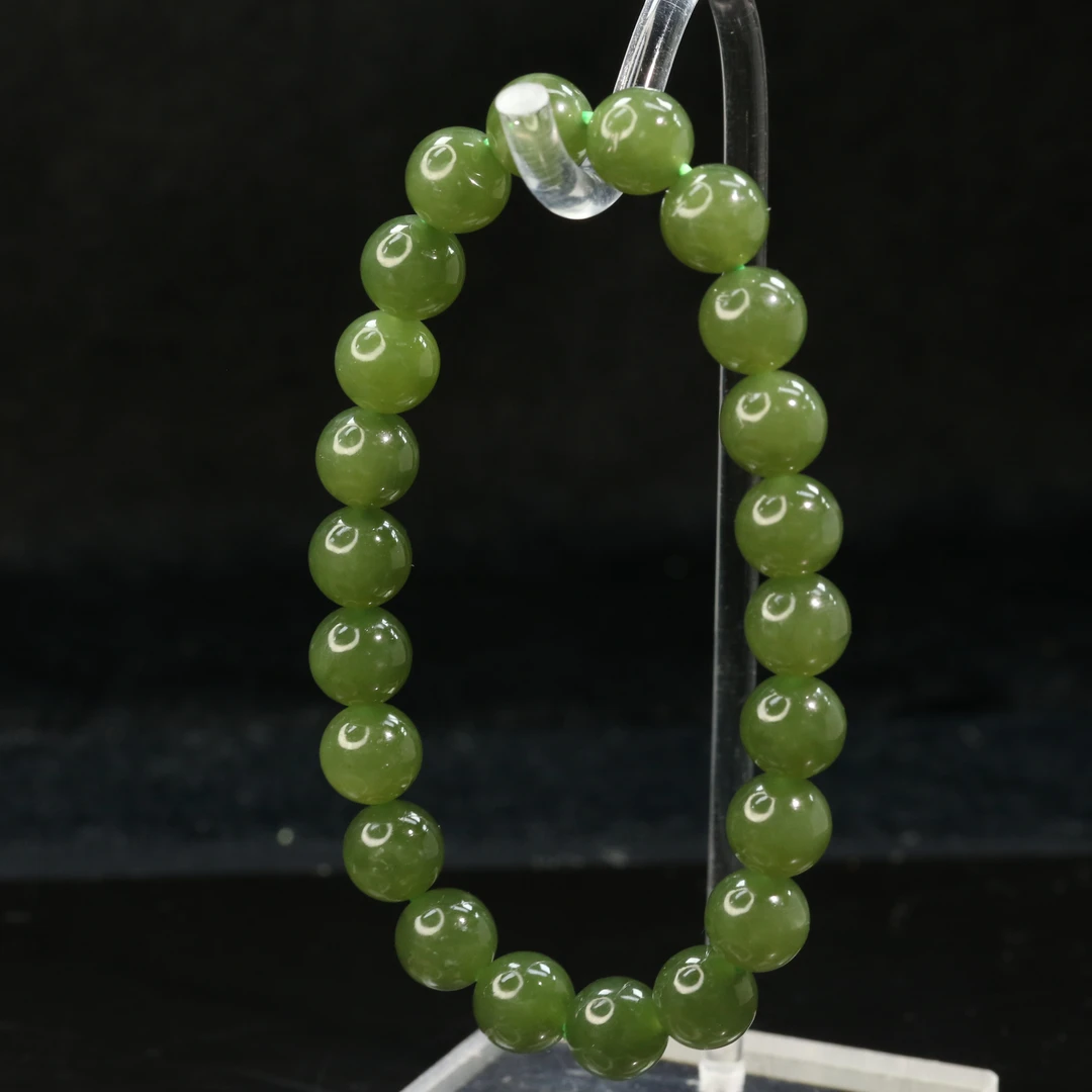 52和田玉湖水绿手串/200505保利厦门拍卖