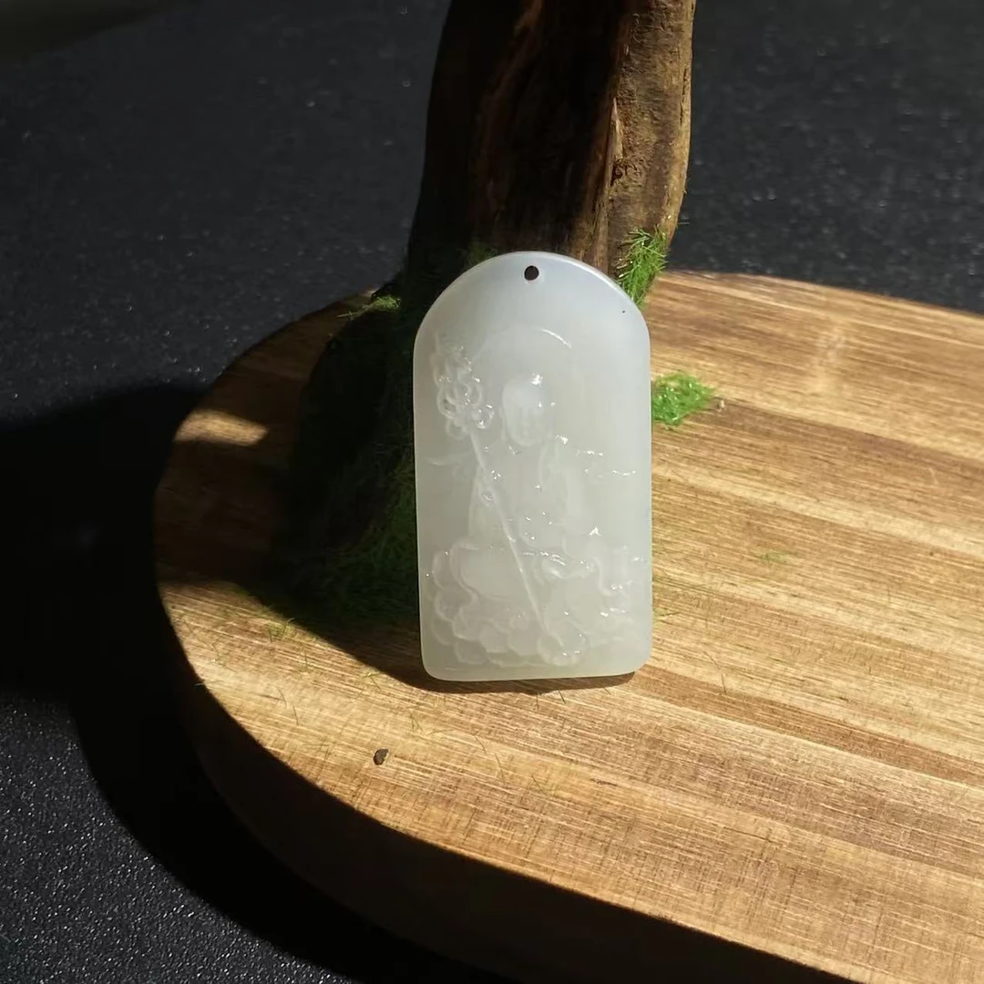 和田玉白玉观音D033