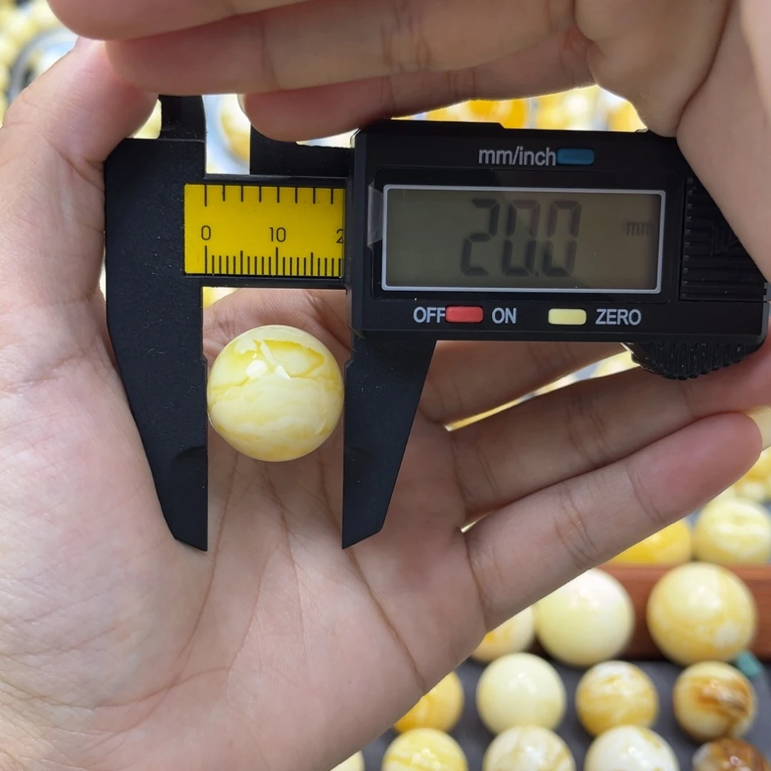 琥珀未镶嵌手串单珠圆珠