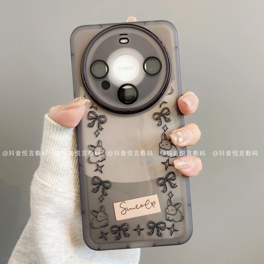 金属镜框适用华为mate70pro/60/50/40/30苹果16pro线条兔潮手机壳